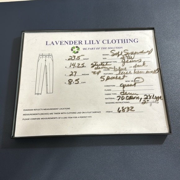 Soft Surroundings Lace Hem Inset Denim Jeans Women's Plus 24W Blue Tapered Leg - Picture 10 of 11